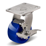 2" Wide Solid Polyurethane Stainless Steel Caster (Blue)