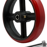 2" Wide Crowned Polyurethane on Steel Wheel