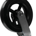 Medium Heavy Duty 8" 2 Pack Swivel Plate Caster with 1300 lbs Total Capacity - Rubber Mold on Steel Wheel, Top Plate Caster, Extra Width 2 Inches