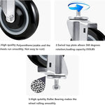 5"x1-1/4" Stem Polyurethane Shopping Cart Wheel
