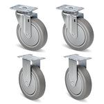 1-1/4" Wide Gray Rubber Quite Casters
