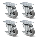 1-1/4" Wide Gray Rubber Quite Casters