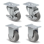 1-1/4" Wide Gray Rubber Quite Casters