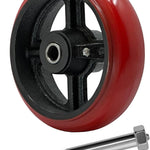 2" Wide Crowned Polyurethane on Steel Wheel