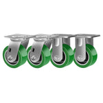 2" Wide Polyurethane on Aluminum Casters (Green)