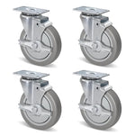 1-1/4" Wide Gray Rubber Quite Casters