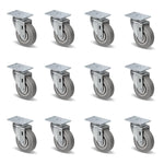 1-1/4" Wide Gray Rubber Quite Casters