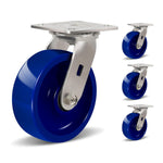 2" Wide Solid Polyurethane Caster (Blue)
