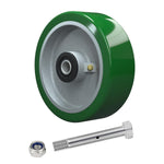 2" Wide Polyurethane on Aluminum Wheel (Green)