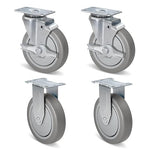 1-1/4" Wide Gray Rubber Quite Casters