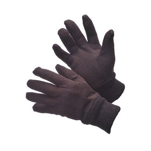 Brown Cotton Jersey Gloves - Unlined, Men's, 12oz