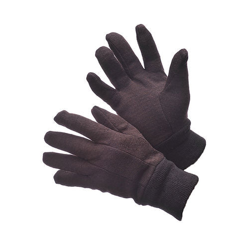 Brown Cotton Jersey Gloves - Unlined, 8oz