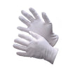 White Cotton Lisle Inspection Gloves, Heavy Weight, Self-Hemmed, Size L, S