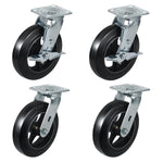 2" Wide Rubber Tread Cast Iron Caster