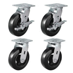 2" Wide Rubber Tread Cast Iron Caster