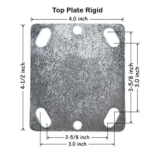 4" Heavy Duty Plate Caster Set - 4 Pack, 3600 lbs Total Capacity, Phenolic Wheel, Extra Width 2 inches, Top Plate Mount, 2 Swivel with Brakes and 2 Rigid