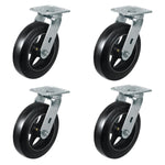 2" Wide Rubber Tread Cast Iron Caster