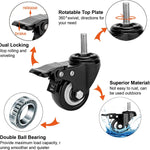 1" Wide Stem Caster with Safety Locking (4 Pack)