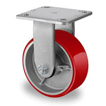 2 " Wide Polyurethane on Cast Iron Casters (Red)