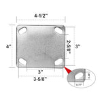 SUPER Heavy Duty Kingpinless Caster Yoke - 2200 LBS Capacity, Industrial Grade Steel Frame and 4" X 4 1/2"Plate, Swivel Caster Replacement
