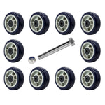 2" Wide Polyurethane on Polypropylene Wheels