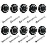 5" x 1-1/4" Polyurethane Shopping Cart Wheels (Black)