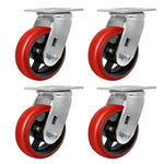 2" Wide Crowned Polyurethane on Steel Casters