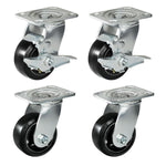 2" Wide Rubber Tread Cast Iron Caster