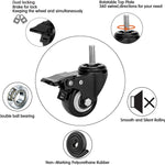 1" Wide Stem Caster with Safety Locking (4 Pack)
