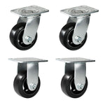 2" Wide Rubber Tread Cast Iron Caster