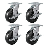 2" Wide Rubber Tread Cast Iron Caster