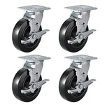 2" Wide Rubber Tread Cast Iron Caster