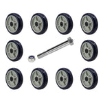 2" Wide Polyurethane on Polypropylene Wheels