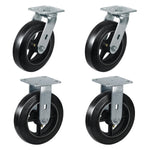 2" Wide Rubber Tread Cast Iron Caster