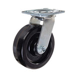 Heavy Duty Plate Casters with 6" Phenolic Wheels, 4 Pack with Extra 2-inch Width, Total Capacity of 4000 lbs (Swivel)