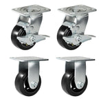 2" Wide Rubber Tread Cast Iron Caster