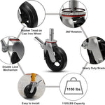 2" Wide Rubber on Cast Iron Scaffolding Casters