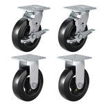 2" Wide Rubber Tread Cast Iron Caster
