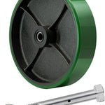2" Wide Polyurethane on Cast Iron Wheel (Green)
