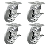 2" Wide Thermoplastic Rubber Caster (Crown Tread)