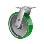 2" Wide Polyurethane on Aluminum Casters (Green)