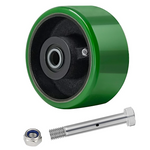 2" Wide Polyurethane on Cast Iron Wheel (Green)