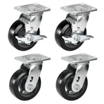2" Wide Rubber Tread Cast Iron Caster