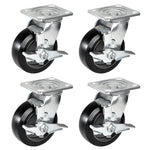 2" Wide Rubber Tread Cast Iron Caster