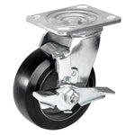 2" Wide Rubber Tread Cast Iron Caster