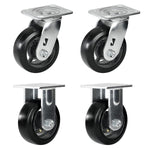 2" Wide Rubber Tread Cast Iron Caster