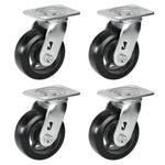 2" Wide Rubber Tread Cast Iron Caster