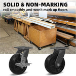 6"x 2" Heavy Duty Polyolefin Casters (Unplated)