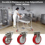 1-1/4" Wide Stainless Polyurethane Caster(red)