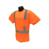 CLASS II T SHIRT, SILVER REFLECTOR , ORANGE,SIZE:S-4XL